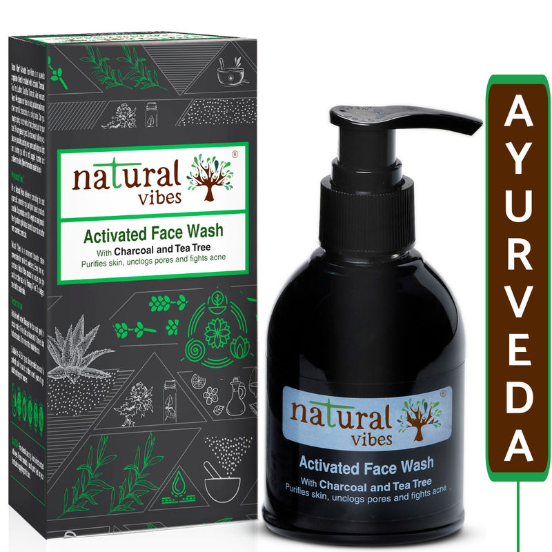 Natural Vibes Ayurvedic Tea Tree & Activated Charcoal Face Wash