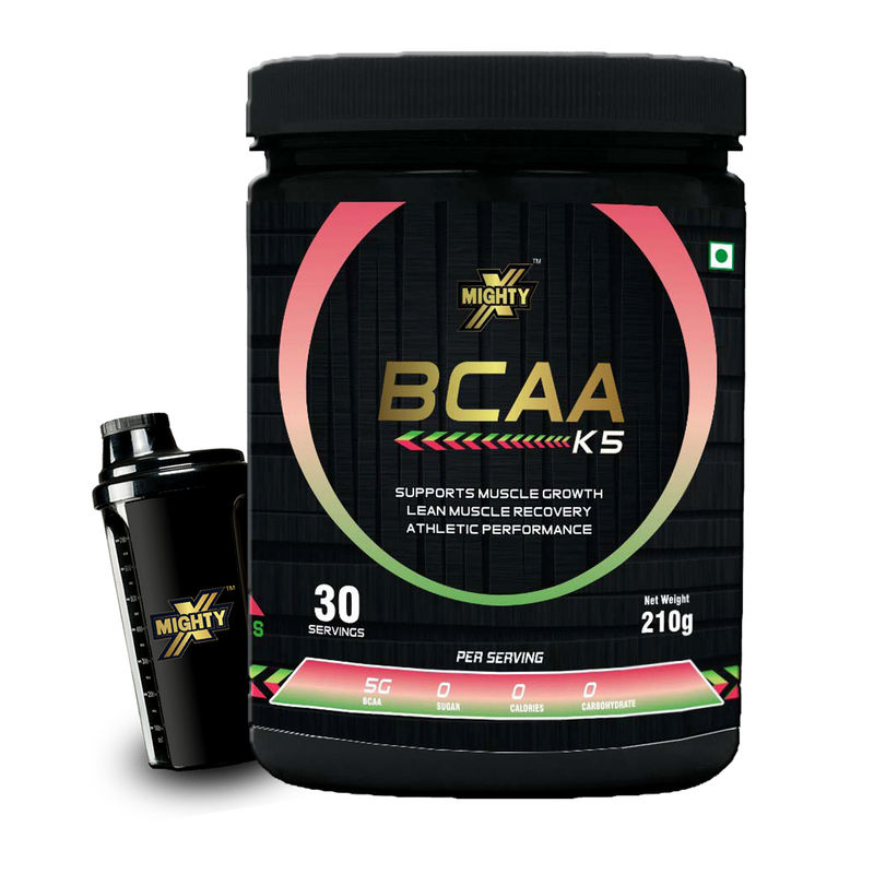 MightyX BCAA Kiwi Strawberry Powder 30 Servings (Free Shaker) 210gm