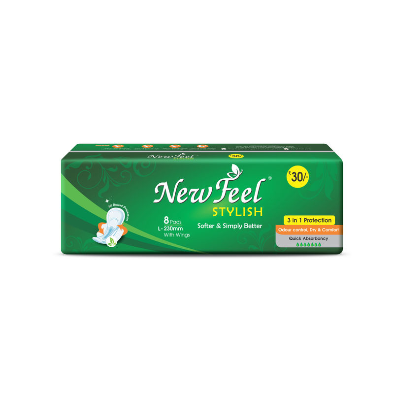 Newfeel Stylish Softer And Simply Better - L(8 Pads)