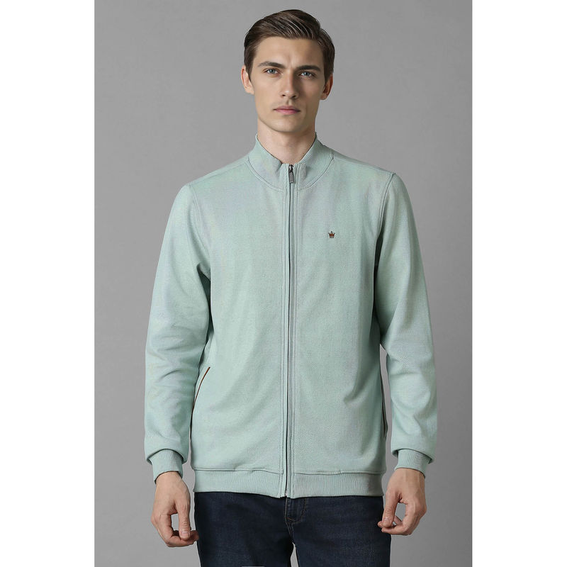 Louis Philippe Men Casual Light Blue Solid Sweatshirt (XL)