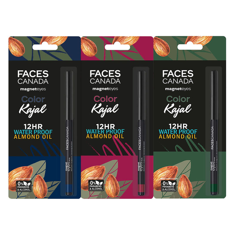 Buy Faces Canada Kajal Combo Burgundy + Green & Blue Online