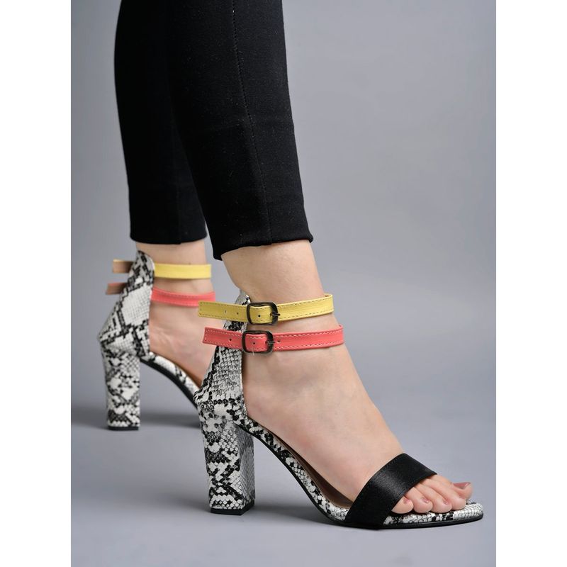 Snake print block heel sandals sales