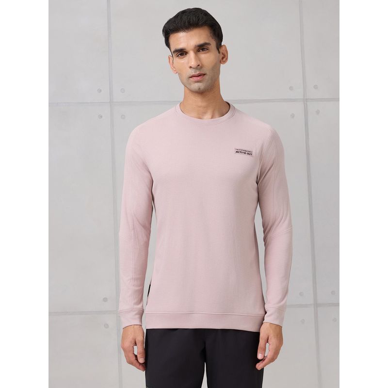 Technosport Men Pink Textured Sweatshirt (2XL)