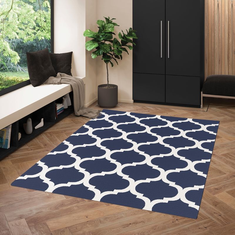 OBSESSIONS Non Shedding Contemporary Carpet, Navy Buy OBSESSIONS Non
