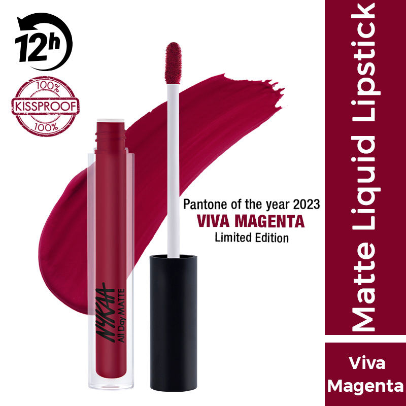 Nykaa Cosmetics All Day Matte Waterproof, Transfer Proof, 12H Liquid