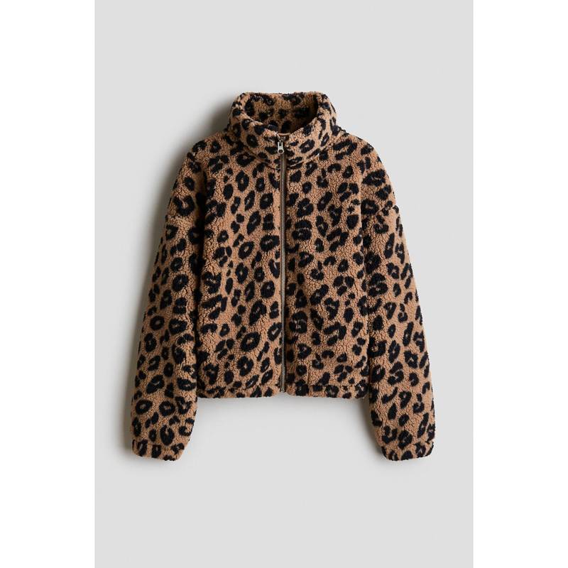 H&M Girls Beige Loose-Fit Teddy Jacket (8-10 Years)
