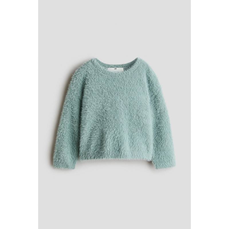 H&M Girls Turquoise Fluffy-Knit Jumper (1.5-2 Years)
