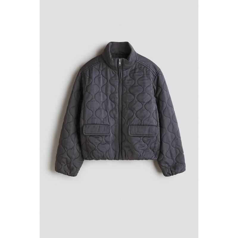 H&M Girls Grey Quilted Lyocell Jacket (13-14 Years)