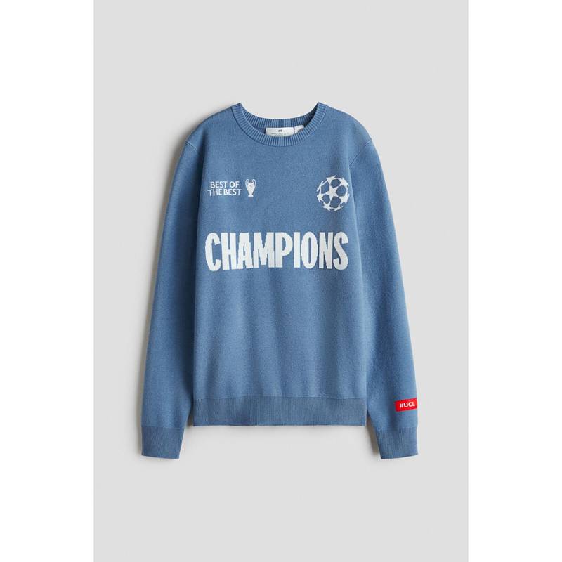 H&M Boys Blue Intarsia-Motif Jumper (10-12 Years)