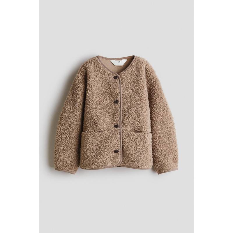 H&M Girls Beige Teddy Jacket (4-6 Years)