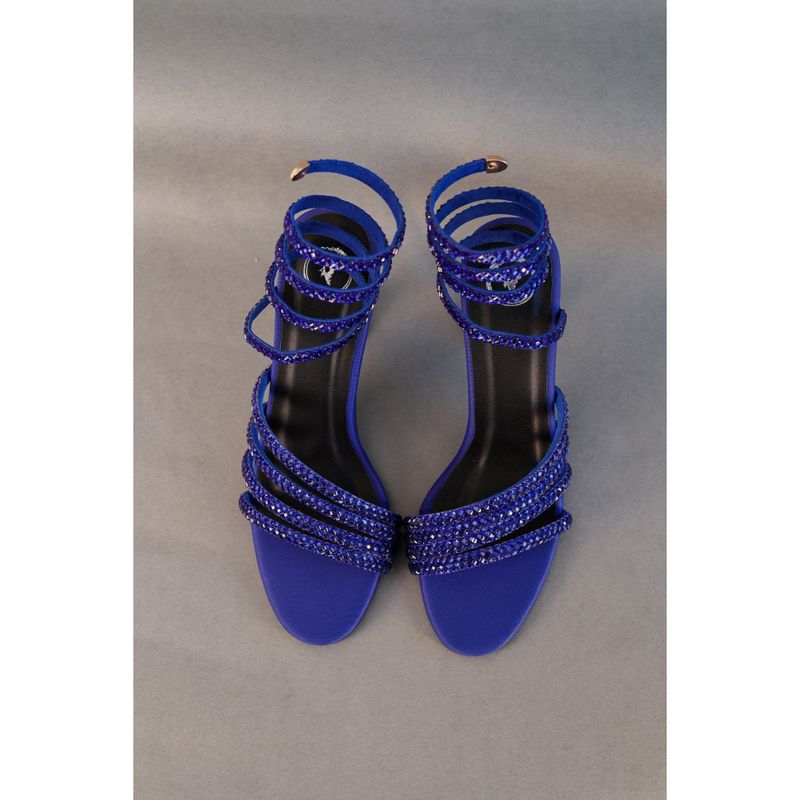 Sana K Luxurious Footwear Blue Spring Heel Sandals (EURO 36)