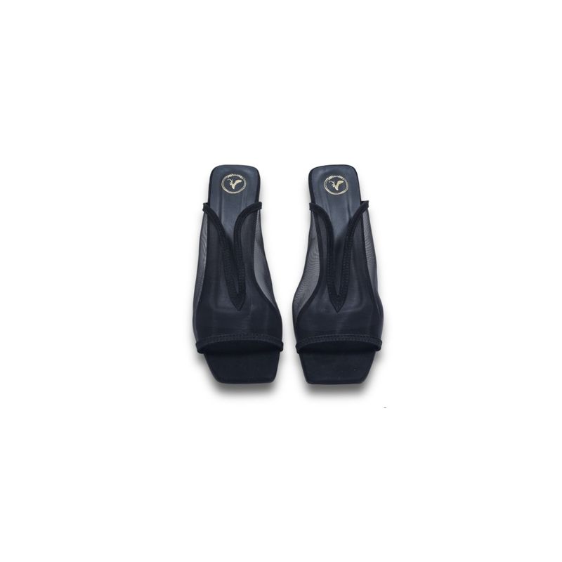 Sana K Luxurious Footwear Black Shark Net Heels (EURO 35)