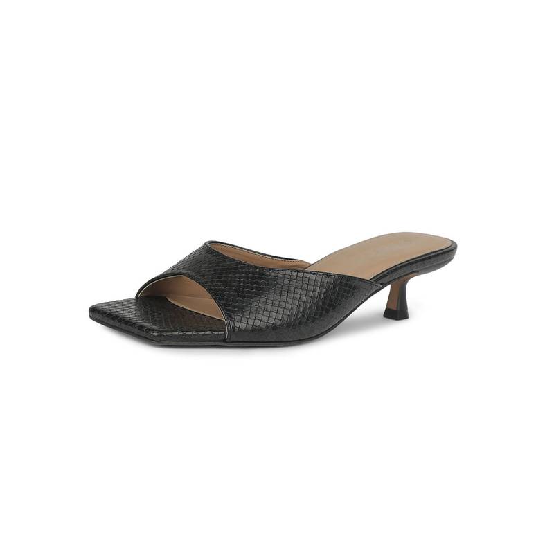 Bata Womens Mule Kitten Heels - Black (UK 5)