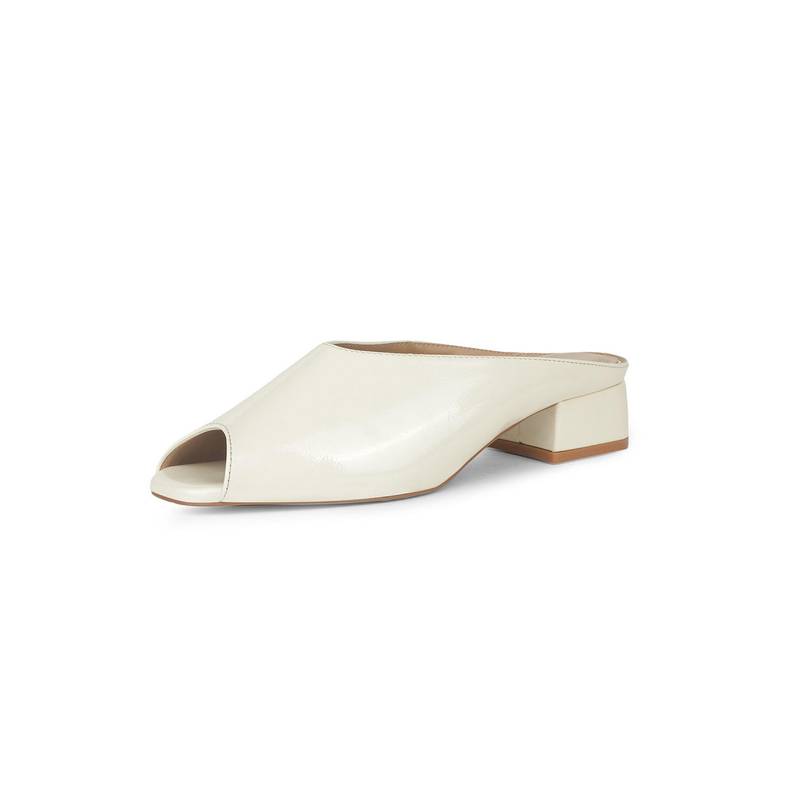 Bata Womens Block Heel Mules - Beige (UK 3)