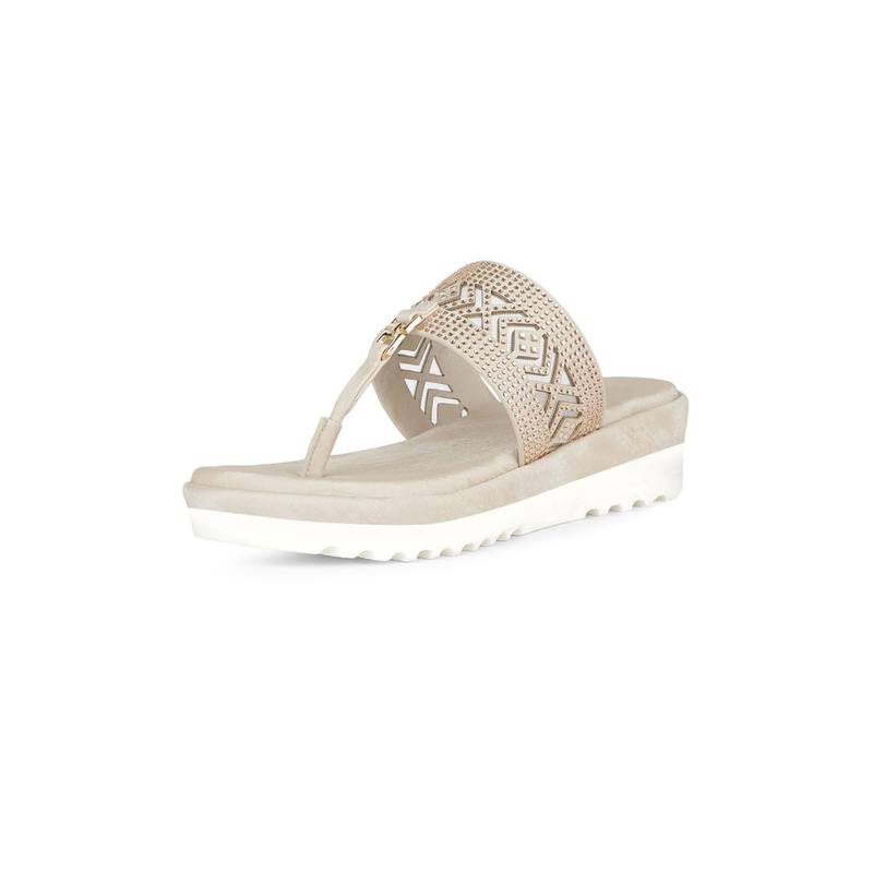 Bata Womens T- Strap Heels Beige (UK 5)