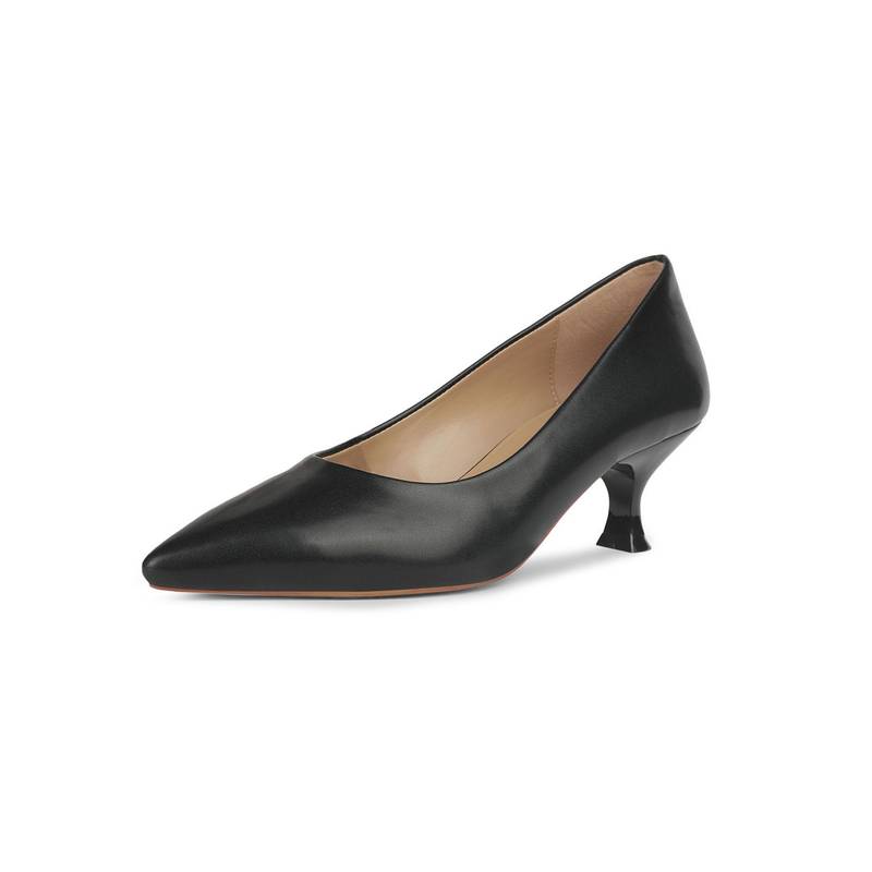 Bata Womens Pointed Toe Kitten Heel Pumps - Black (UK 5)