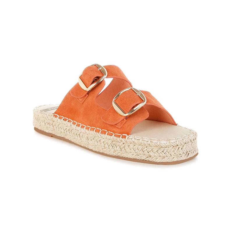 Rag & Co Rag And Co Women Genuine Soft Leather Espadrille Flatform Heels - Tan (EURO 36)