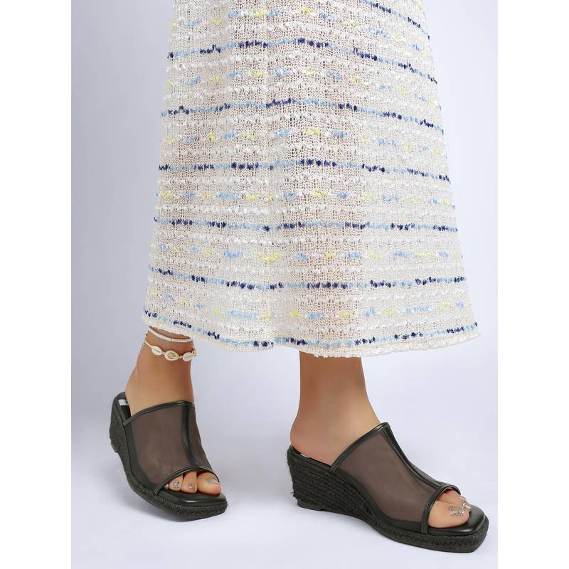 Rag & Co Rag And Co Women Breathable Mesh Slip Wedges - Black (EURO 36)