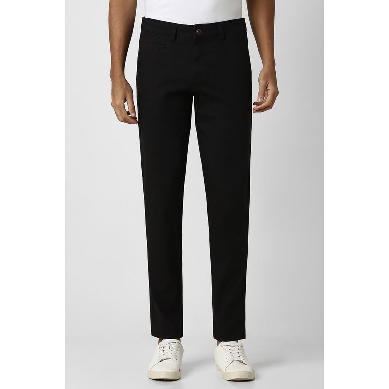 Van Heusen Men Black Solid Slim Fit Chinos (32)