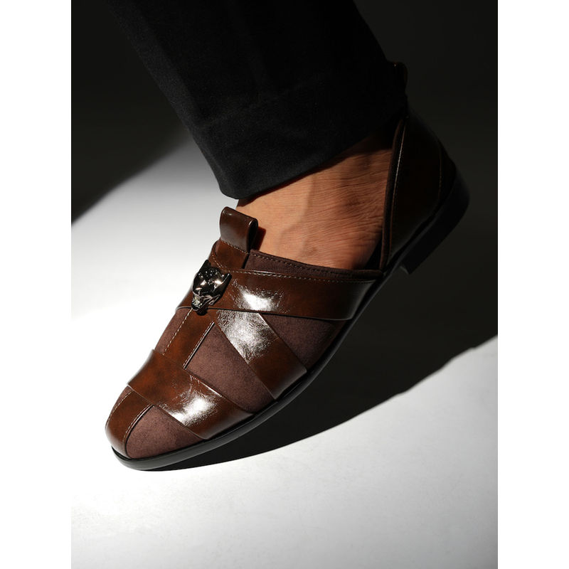 Monkstory Criss Cross Slip-On Sandal - Brown (UK 8)