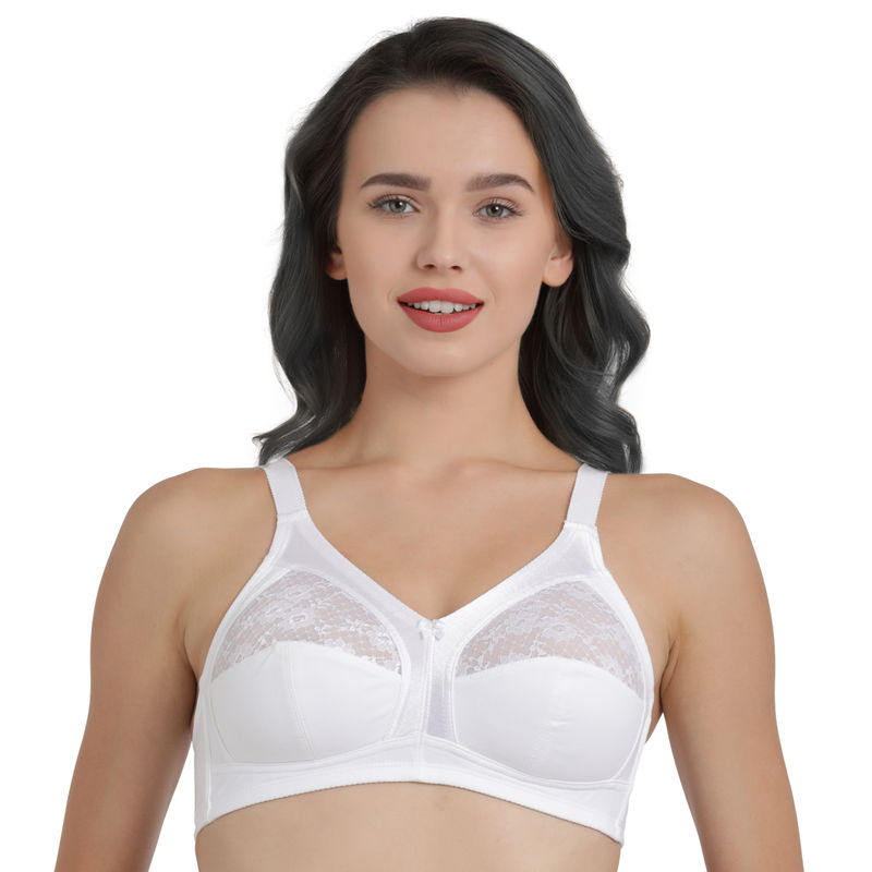 Buy Enamor A014 M-Frame Contouring Full Support Bra - Supima Cotton  Non-Padded Wirefree - Black - A014 Online