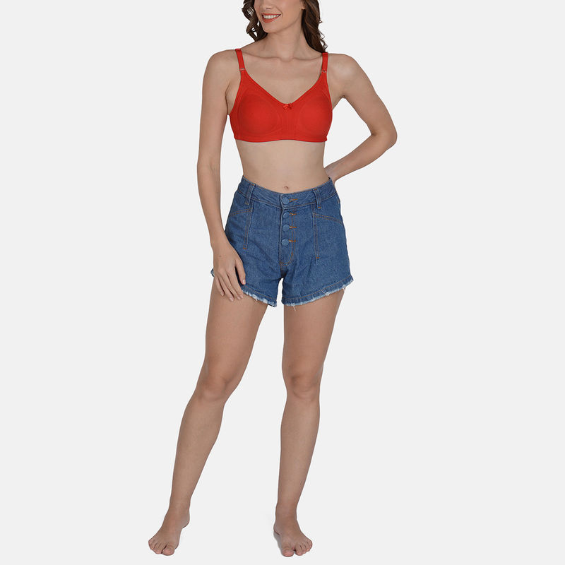 Mod & Shy Women Non-Padded Non-Wired T-Shirt Bra Red (34B)