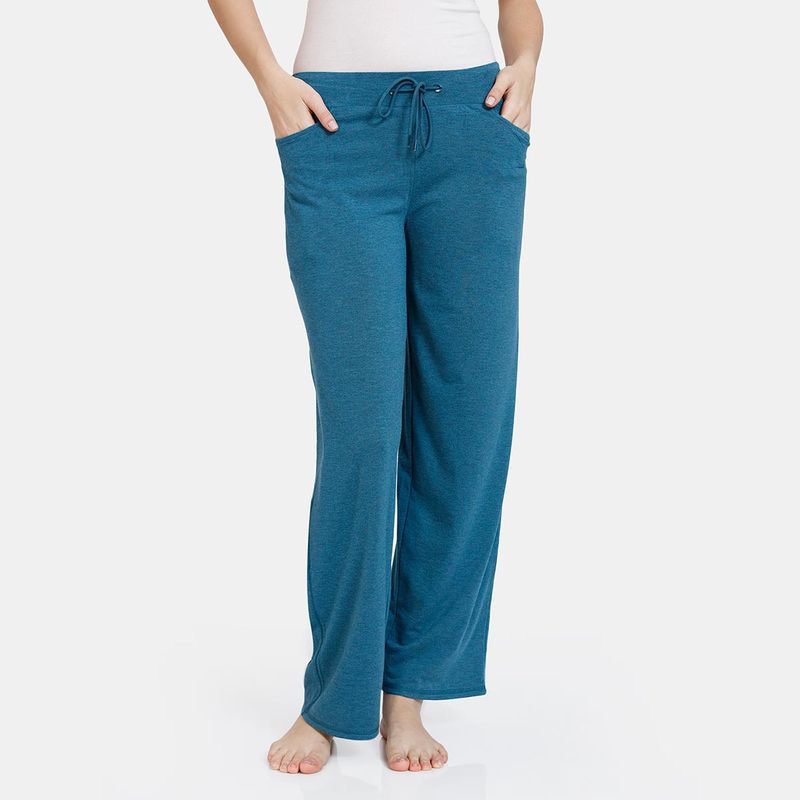 Zivame Lounge Knit Poly Lounge Pants - Dragonfly-Blue Blue (S)