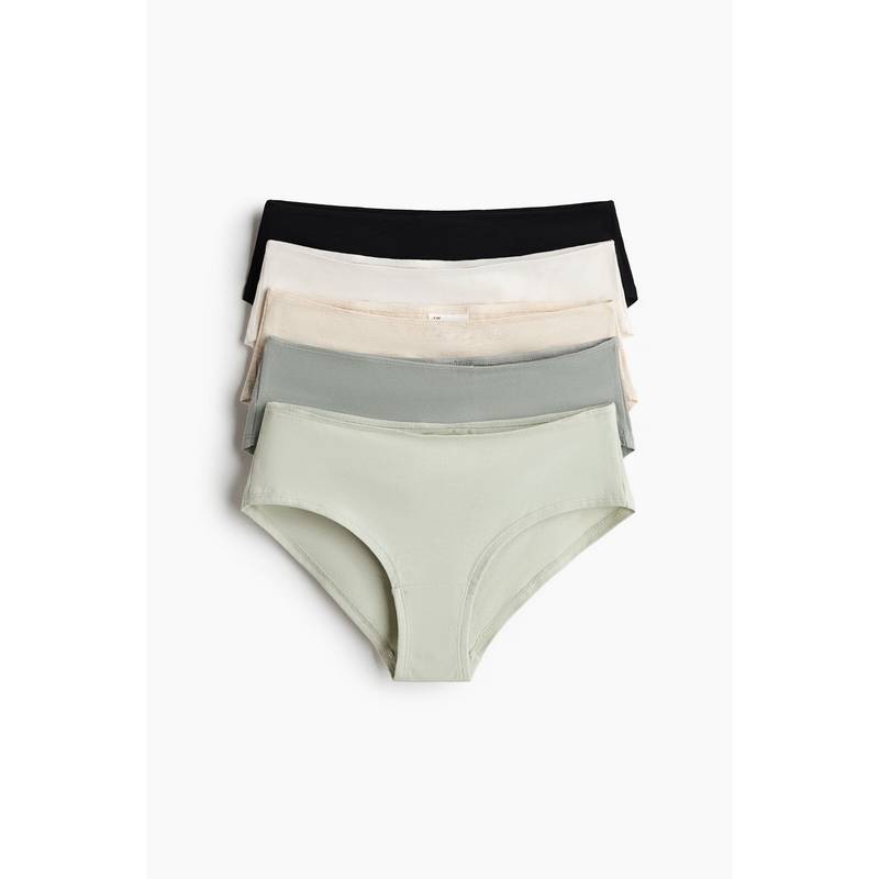 H&M Women Multi-Color 5-Pack Cotton Hipster Briefs (M)
