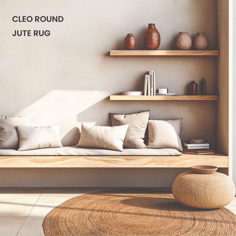 GRHAMOY Cleo Round Handmade Jute Rug (2.5x5 feet)