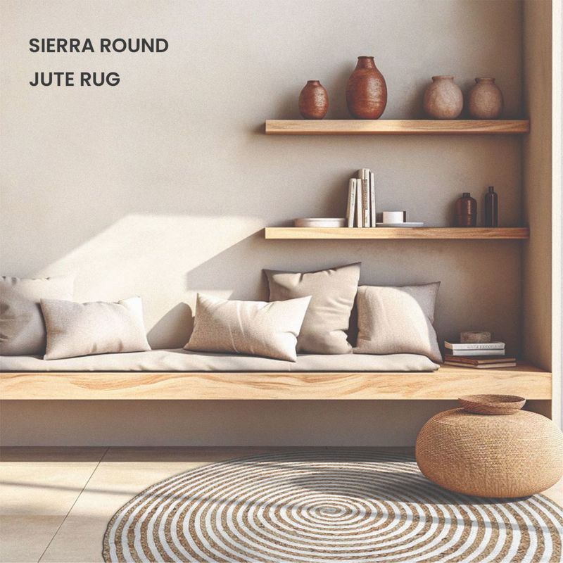 GRHAMOY Sierra Round Jute Rug (3x3 feet)