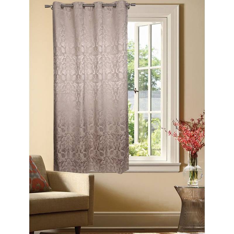 Sivya by Home Cotton Jacquard Self Design 5 Feet Window Silver Curtain