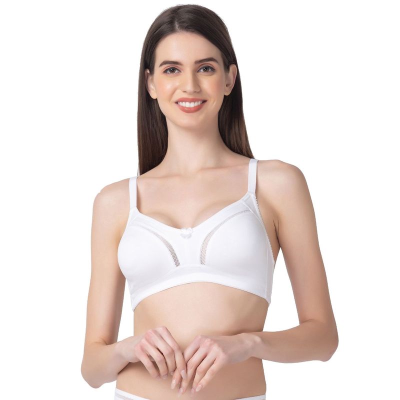 Candyskin Women White Non-Padded Non-Wired Bra (32C)
