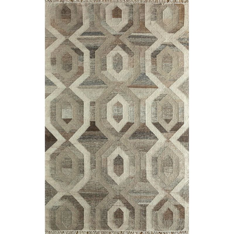 Jaipur Rugs Flat Weaves Rectangle 5X8 Feet Wool and Viscose Modern Rug