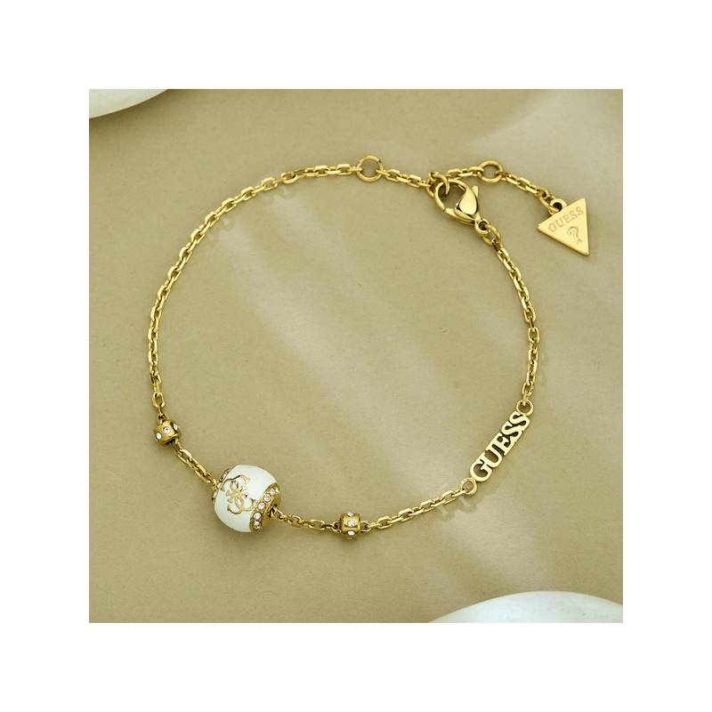 Guess 4G Loop Link Bracelet For Women, Stainless Steel, Anti-Tarnish, Gold-Plated (L)