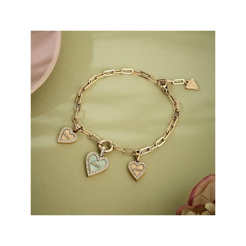 Guess Love Me Tender Chain Bracelet For Women, Stainless Steel, Anti-Tarnish, Silver-Plated (S)