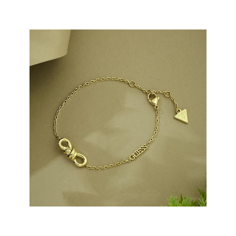 Guess Modern Love Gold-Plated Stainless Steel Bracelet For Women (S)