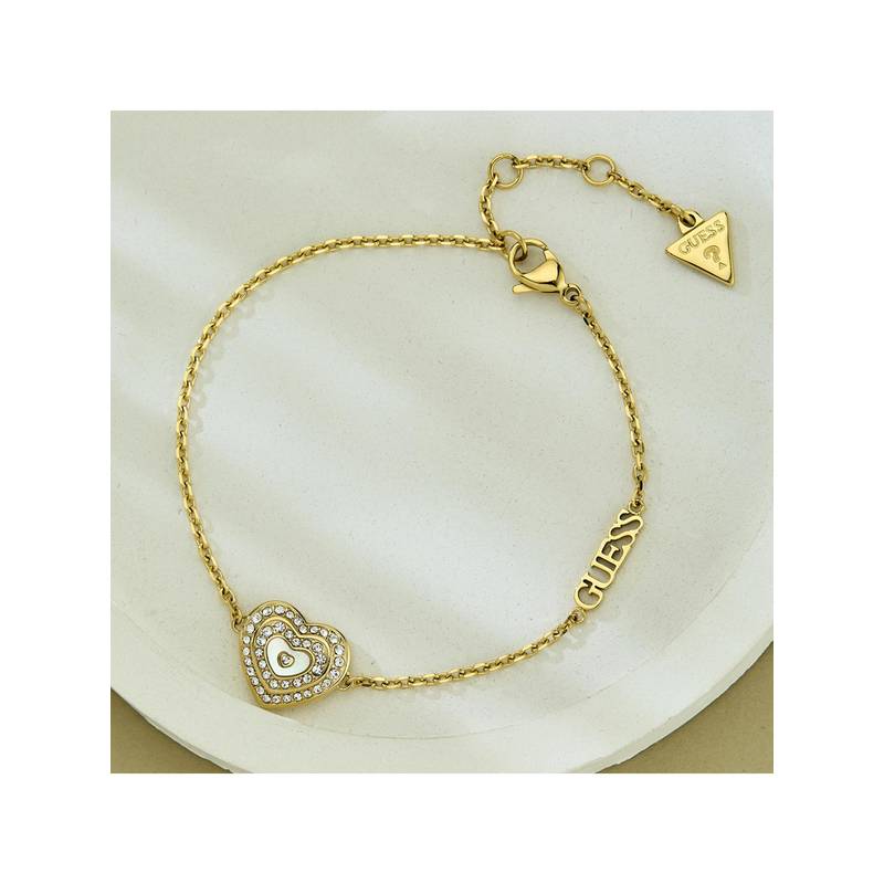 Guess Amami Chain Bracelet For Women, Stainless Steel, Anti-Tarnish, Gold-Plated (S)