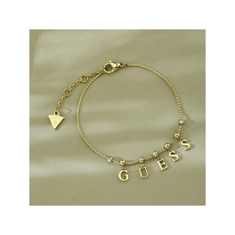 Guess Arm Party Chain Bracelet For Women, Stainless Steel, Anti-Tarnish, Gold-Plated (S)
