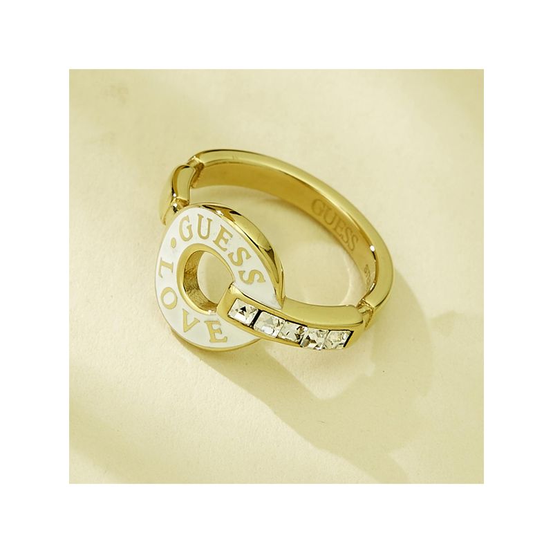 Guess Love Ring For Women, Stainless Steel, Anti-Tarnish, Gold-Plated (15)