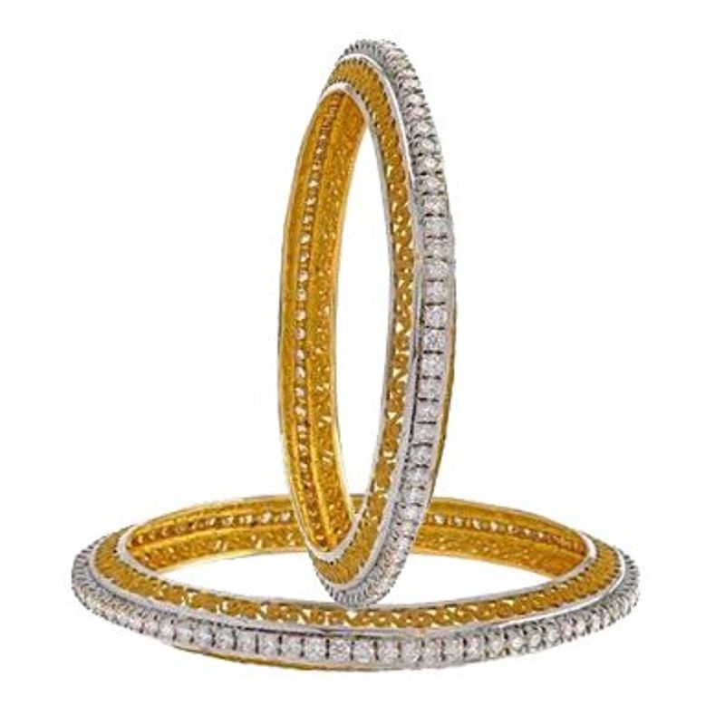 Youbella Pachheli American Diamond Jewellery Bangles - 2.8