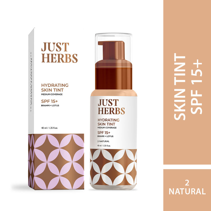 Just Herbs Natural BB Cream Skin Tint Foundation With SPF 15+ For Medium Coverage - Natural