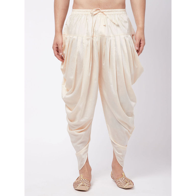 Vastramay Men's Cream Cowl Dhoti (40)