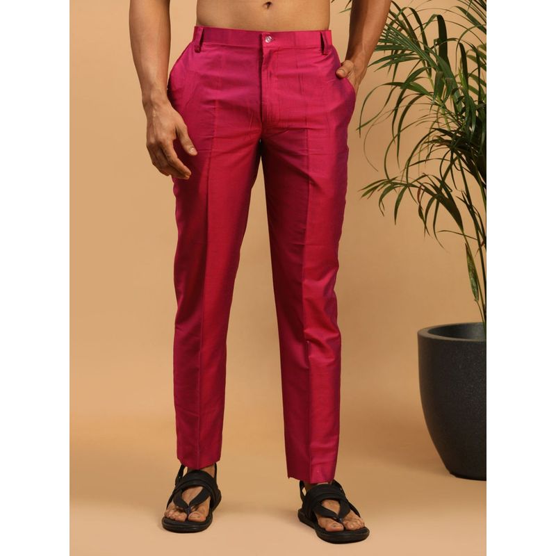 Vastramay Men Magenta Viscose Pant Style Pyjama (42)