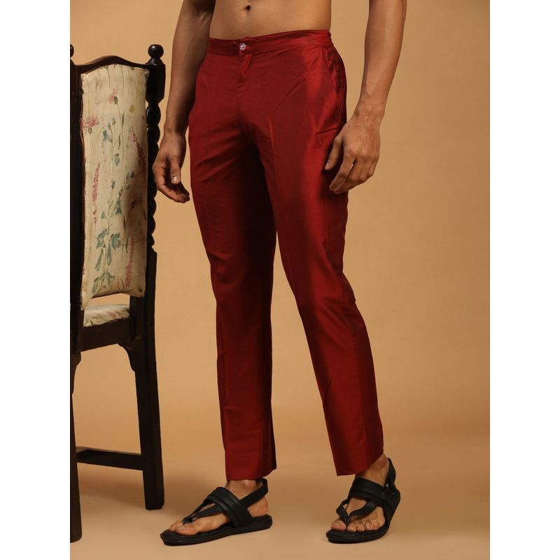 Vastramay Men Maroon Viscose Pant Style Pyjama (36)