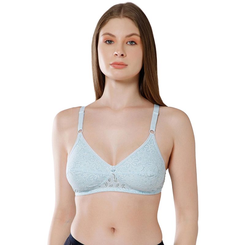 Bodycare Women Blue Floral Printed Non-Padded Bra (36)