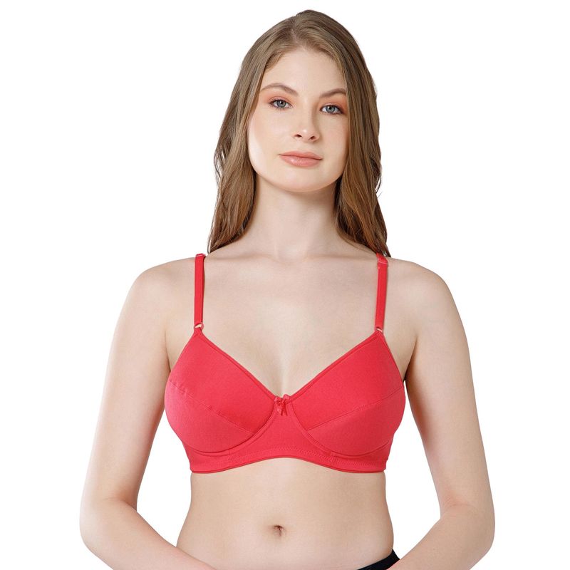Bodycare Women Red Padded Cotton Full Coverage Bra (40)