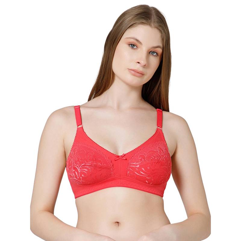 Bodycare Women Coral Cotton-Spandex Full Coverage Bra (34)