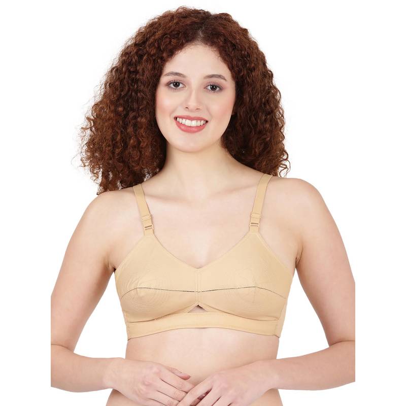 BLOSSOM Women Beige Stretch Cotton Non-Padded Bra (32B)
