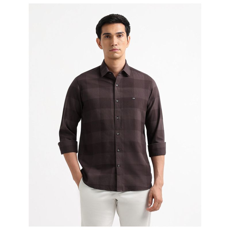 Arrow Sports Cotton Full Sleeves Brown Shirt (39)