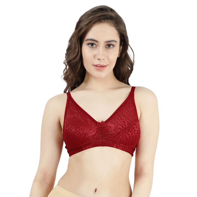 Shyaway Susie Womens Red Dahlia Non Padded Wirefree Lace Bra Buy Shyaway Susie Womens Red 